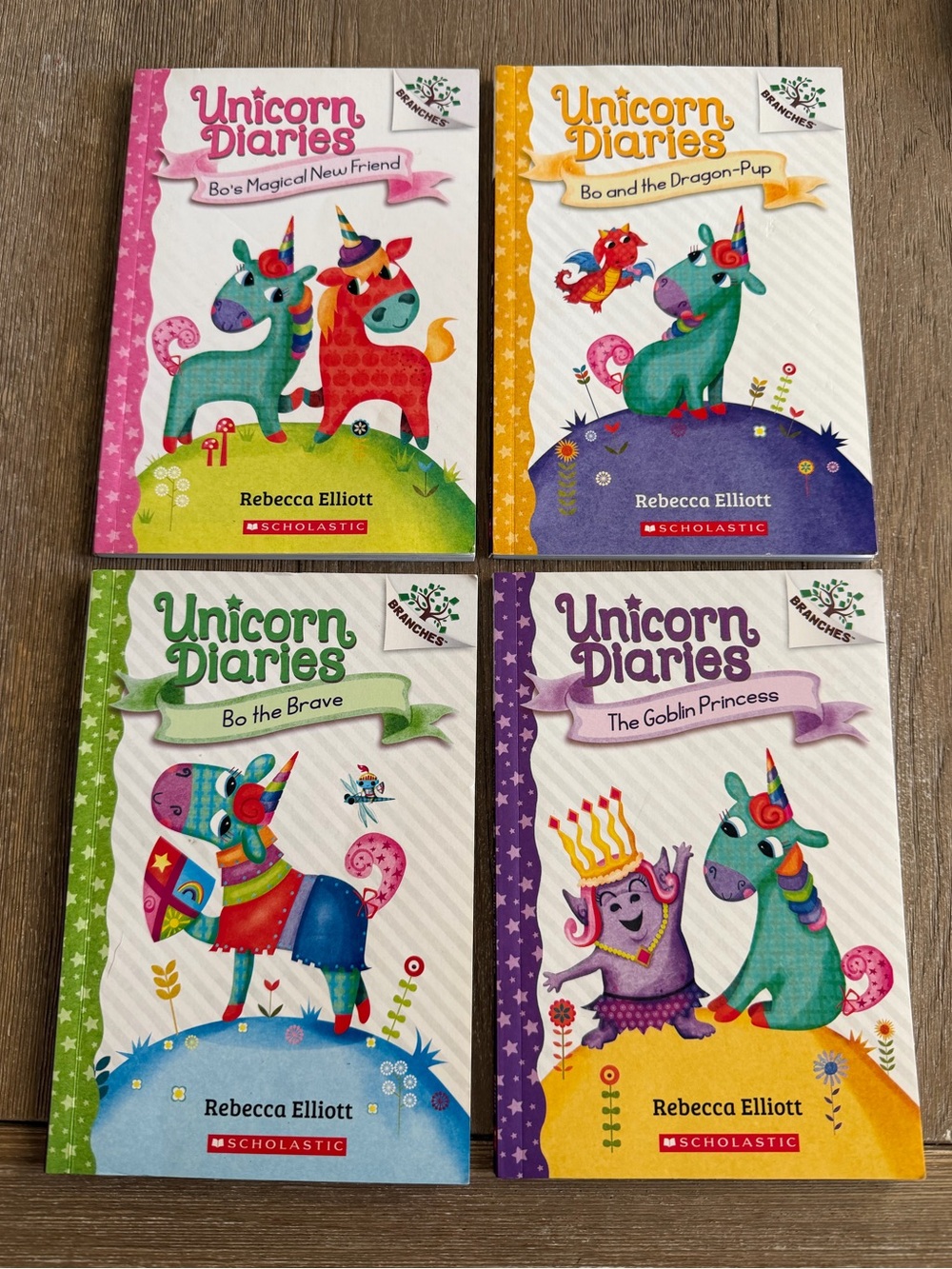 The Unicorn Diaries: Books 1-4. Author Rebecca Elliott. EUC